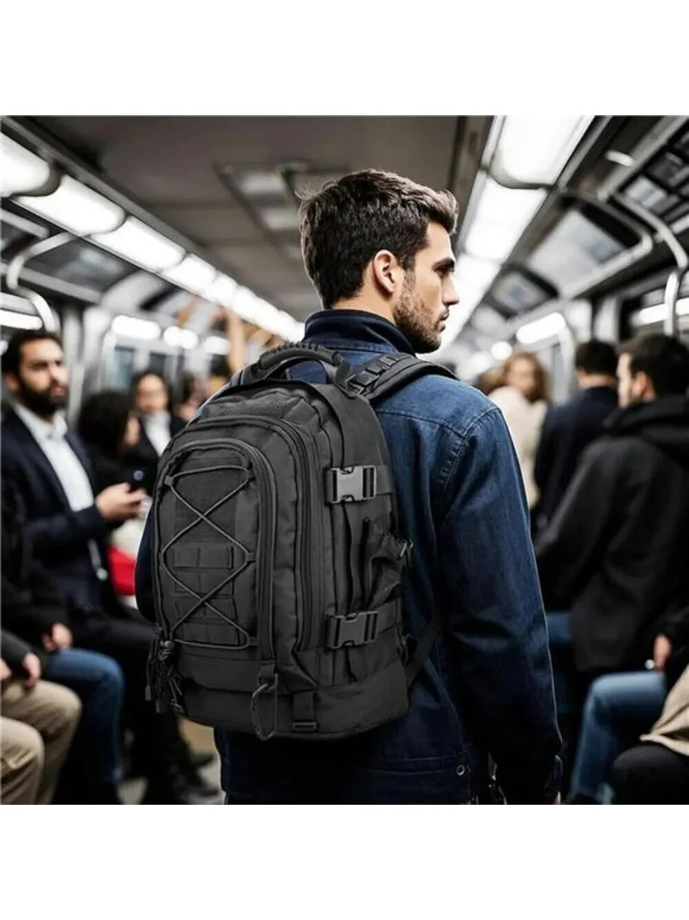 Tactical Military Backpack Molle 3 Day Pack Hiking Camping Travel Black